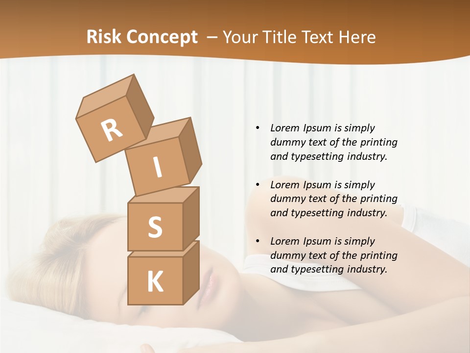 A Woman Sleeping On A Bed With Her Eyes Closed PowerPoint Template