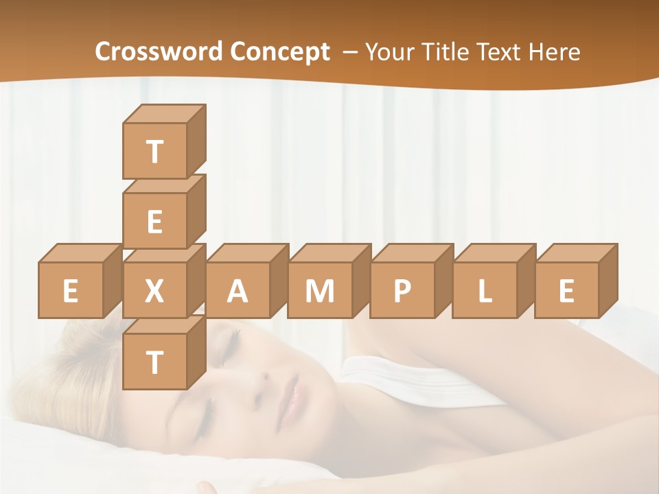 A Woman Sleeping On A Bed With Her Eyes Closed PowerPoint Template