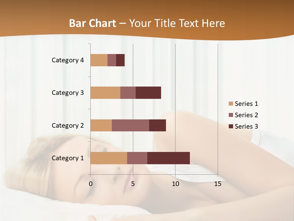 A Woman Sleeping On A Bed With Her Eyes Closed PowerPoint Template