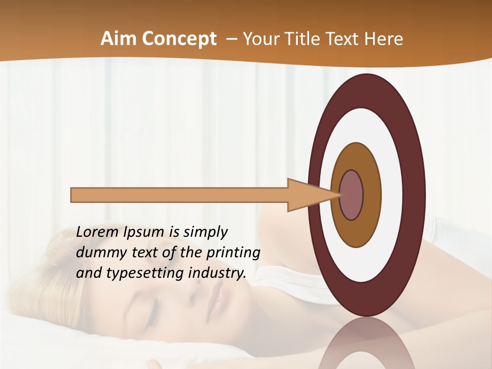 A Woman Sleeping On A Bed With Her Eyes Closed PowerPoint Template