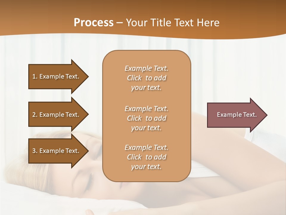 A Woman Sleeping On A Bed With Her Eyes Closed PowerPoint Template