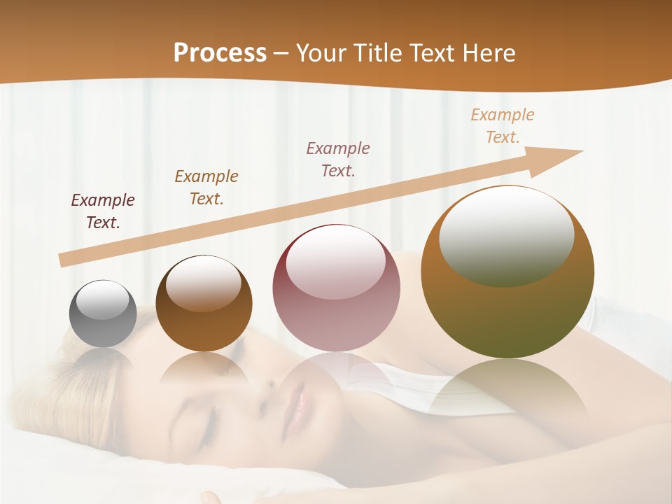 A Woman Sleeping On A Bed With Her Eyes Closed PowerPoint Template