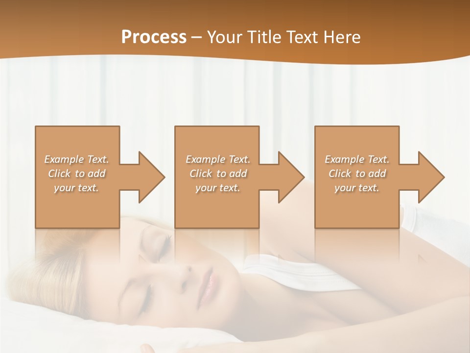 A Woman Sleeping On A Bed With Her Eyes Closed PowerPoint Template