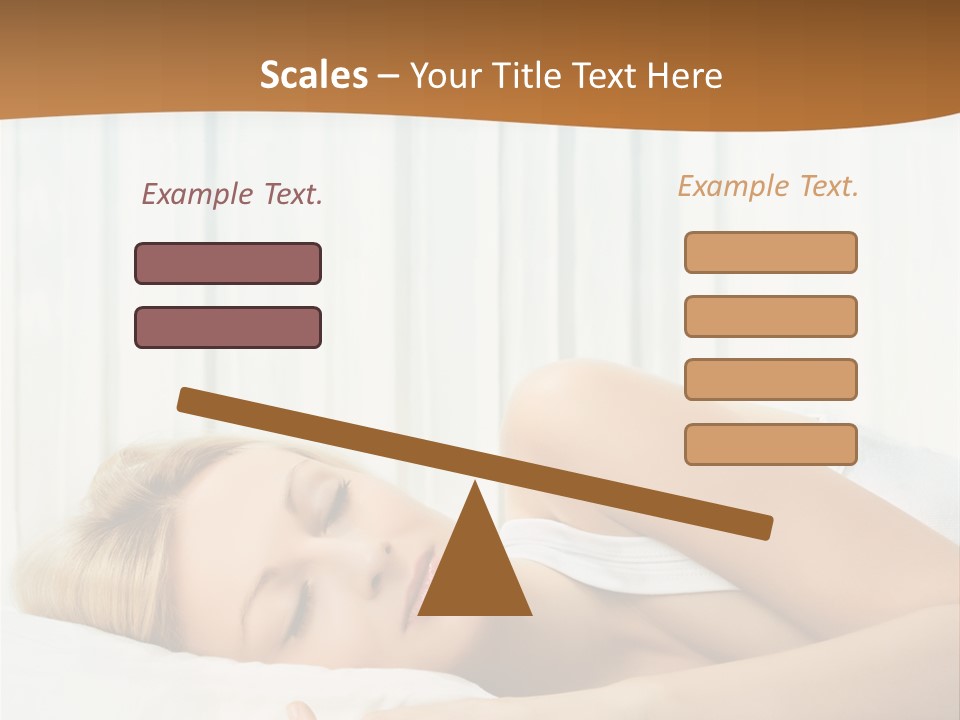 A Woman Sleeping On A Bed With Her Eyes Closed PowerPoint Template