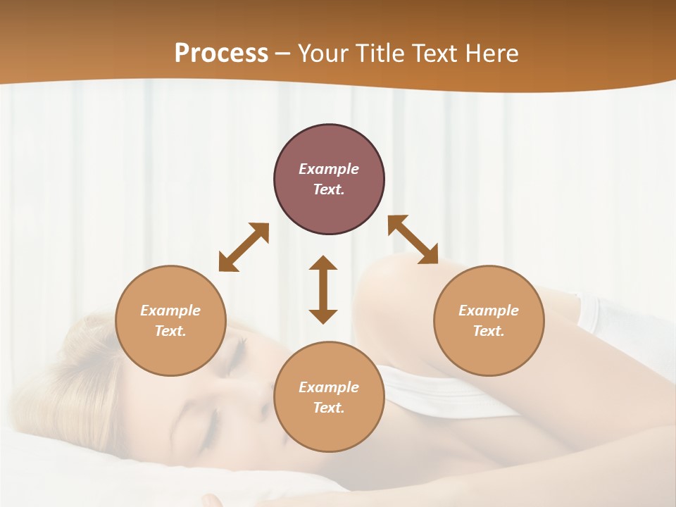 A Woman Sleeping On A Bed With Her Eyes Closed PowerPoint Template