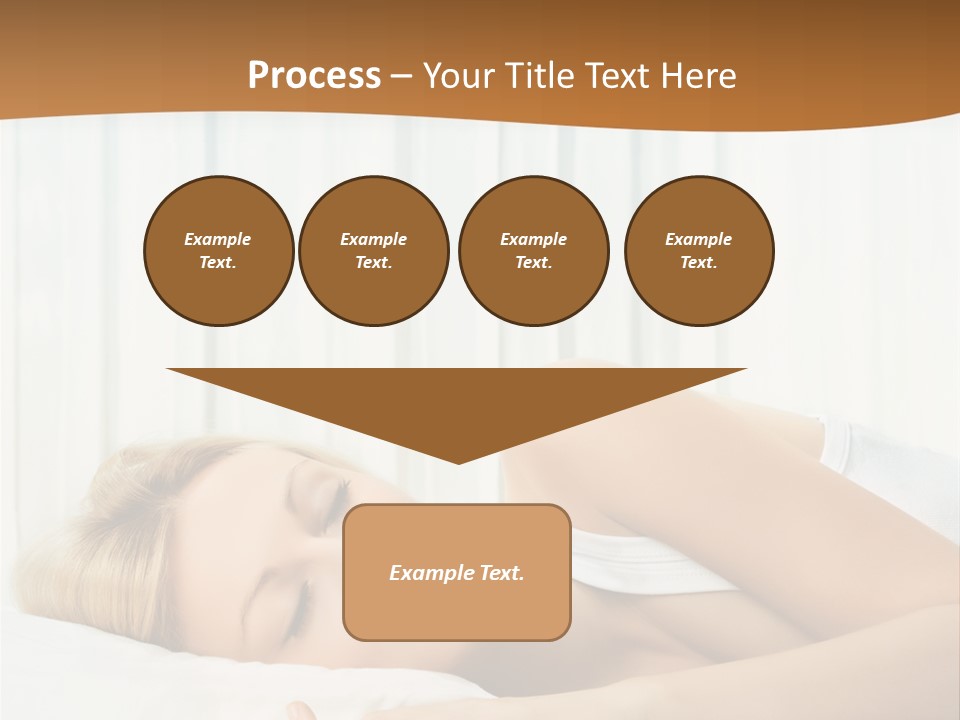 A Woman Sleeping On A Bed With Her Eyes Closed PowerPoint Template