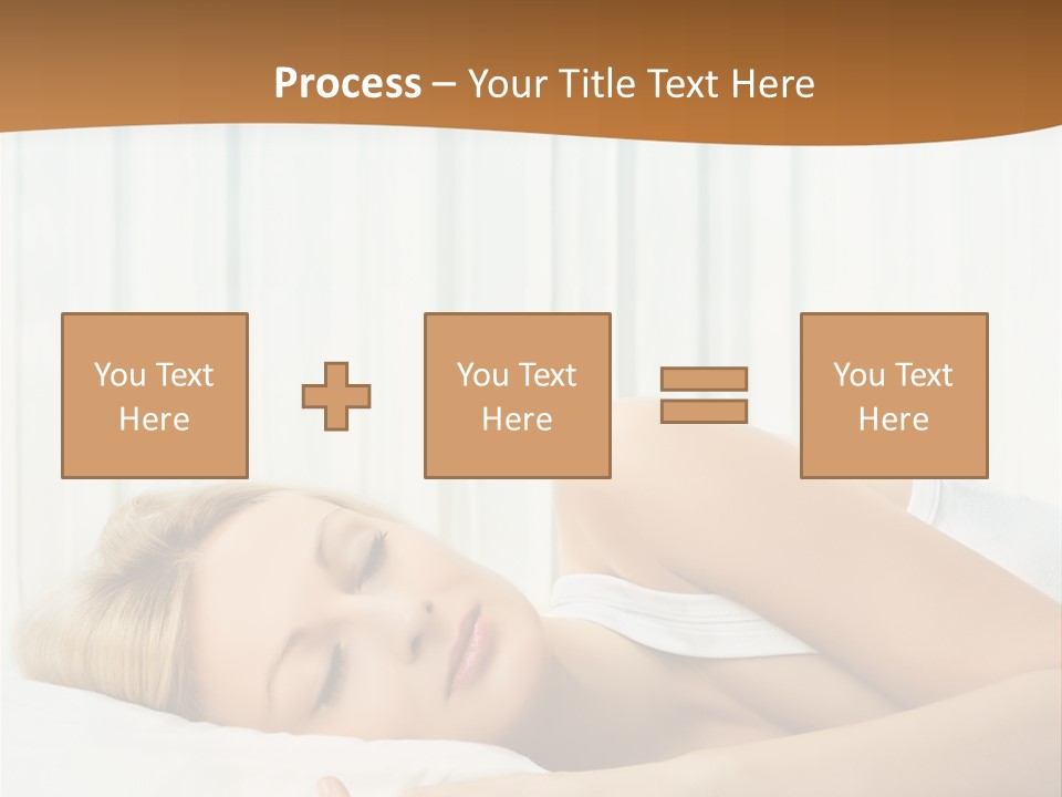 A Woman Sleeping On A Bed With Her Eyes Closed PowerPoint Template