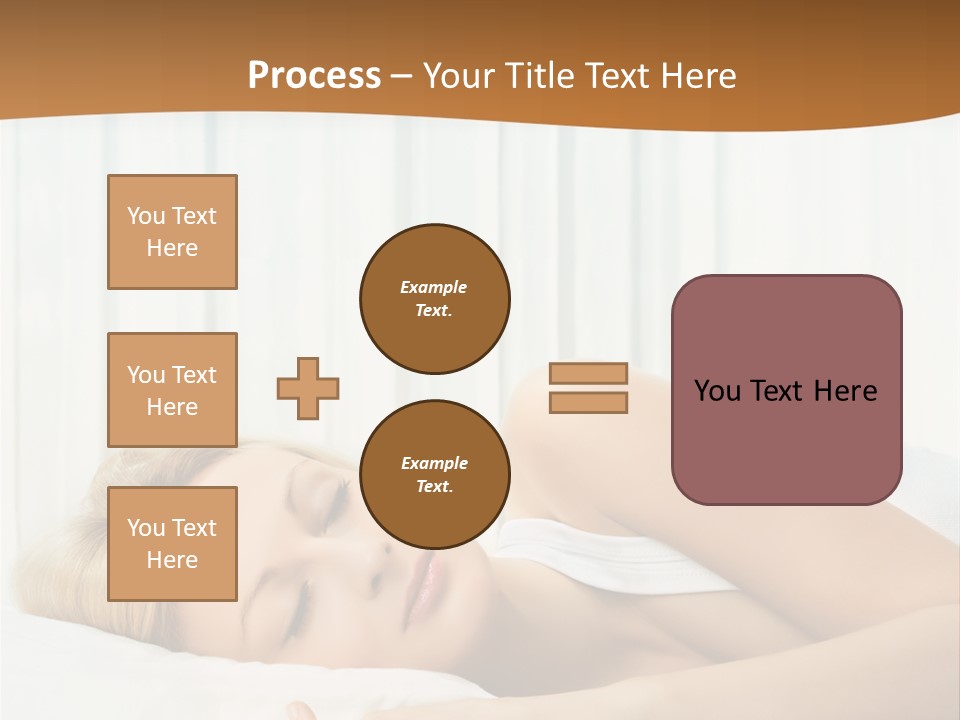 A Woman Sleeping On A Bed With Her Eyes Closed PowerPoint Template