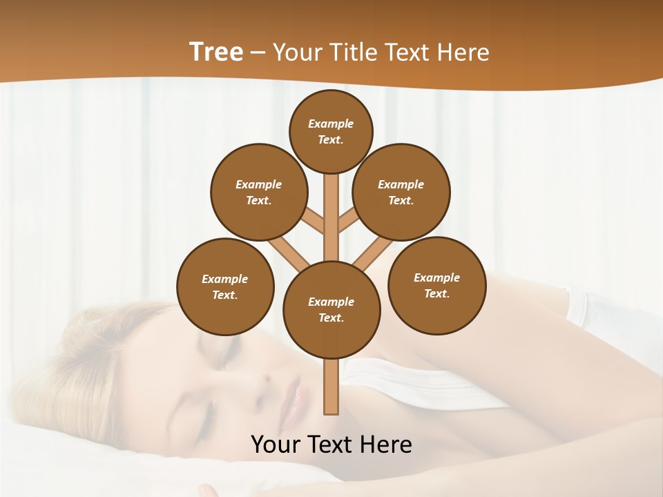 A Woman Sleeping On A Bed With Her Eyes Closed PowerPoint Template