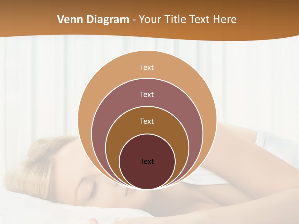 A Woman Sleeping On A Bed With Her Eyes Closed PowerPoint Template