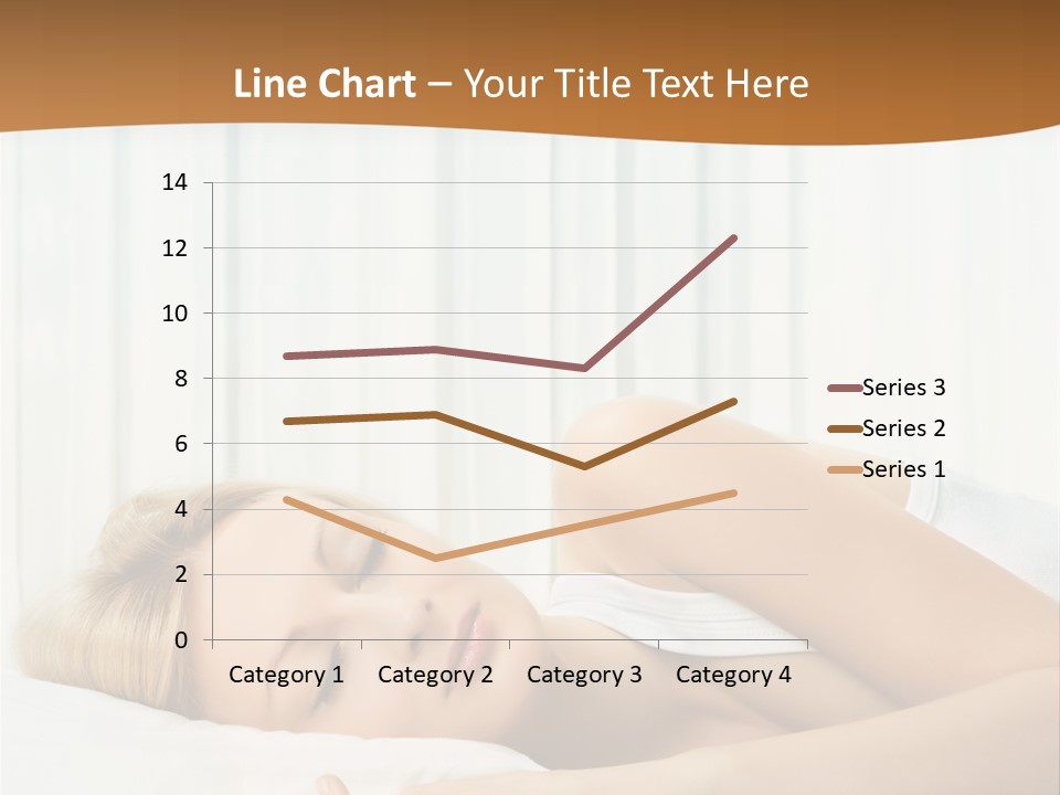 A Woman Sleeping On A Bed With Her Eyes Closed PowerPoint Template