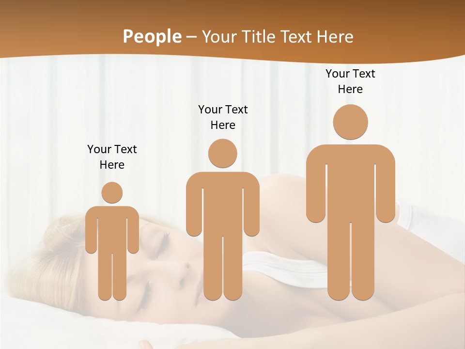 A Woman Sleeping On A Bed With Her Eyes Closed PowerPoint Template