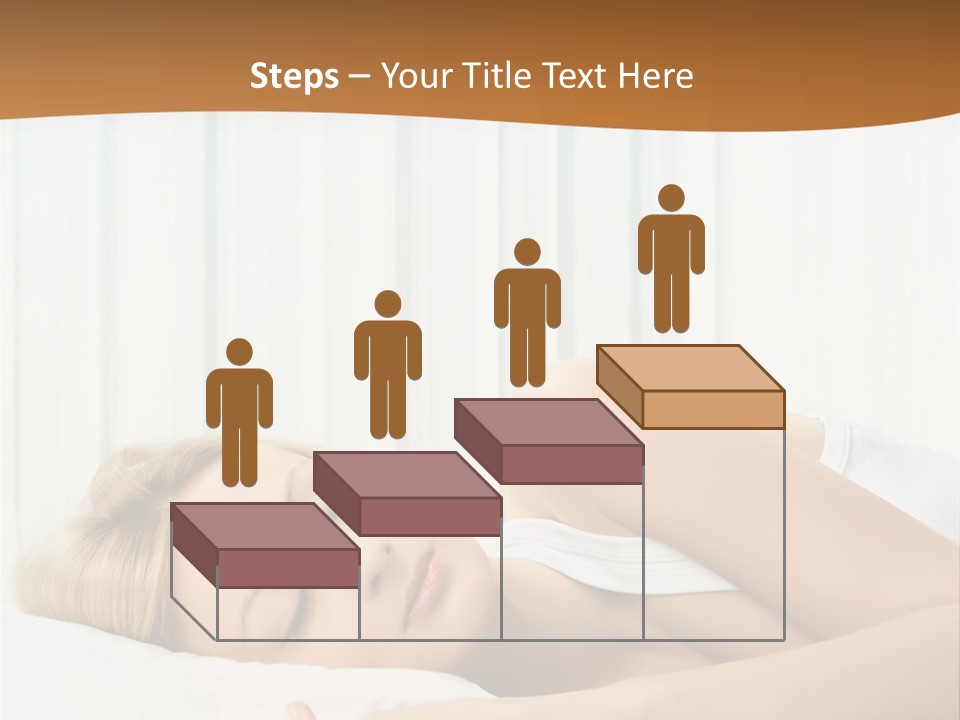 A Woman Sleeping On A Bed With Her Eyes Closed PowerPoint Template