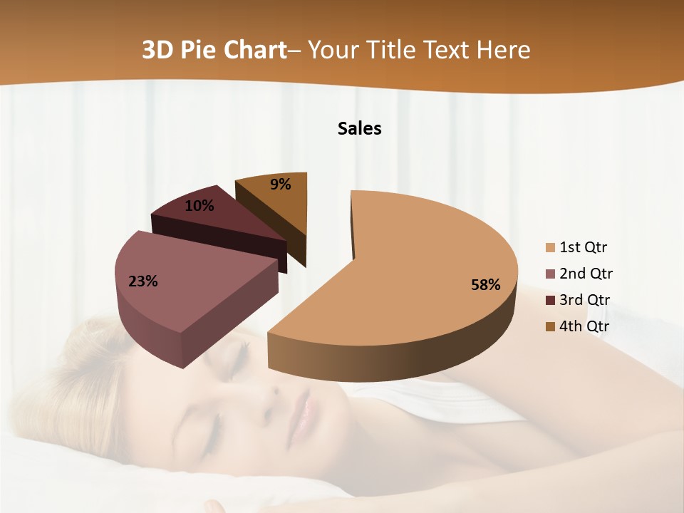 A Woman Sleeping On A Bed With Her Eyes Closed PowerPoint Template
