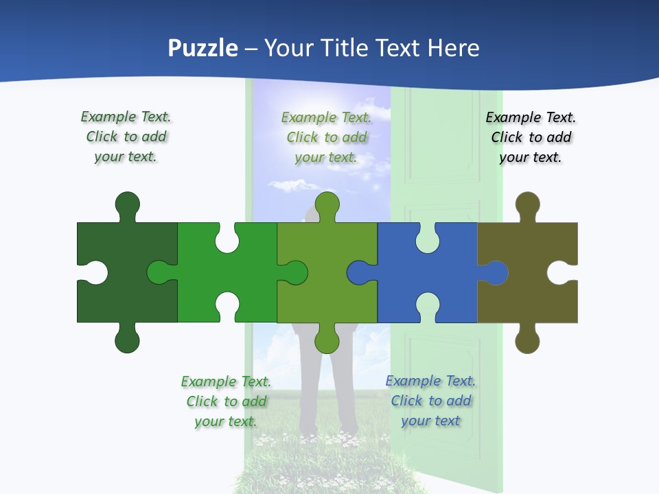 A Man Standing In Front Of A Green Door PowerPoint Template