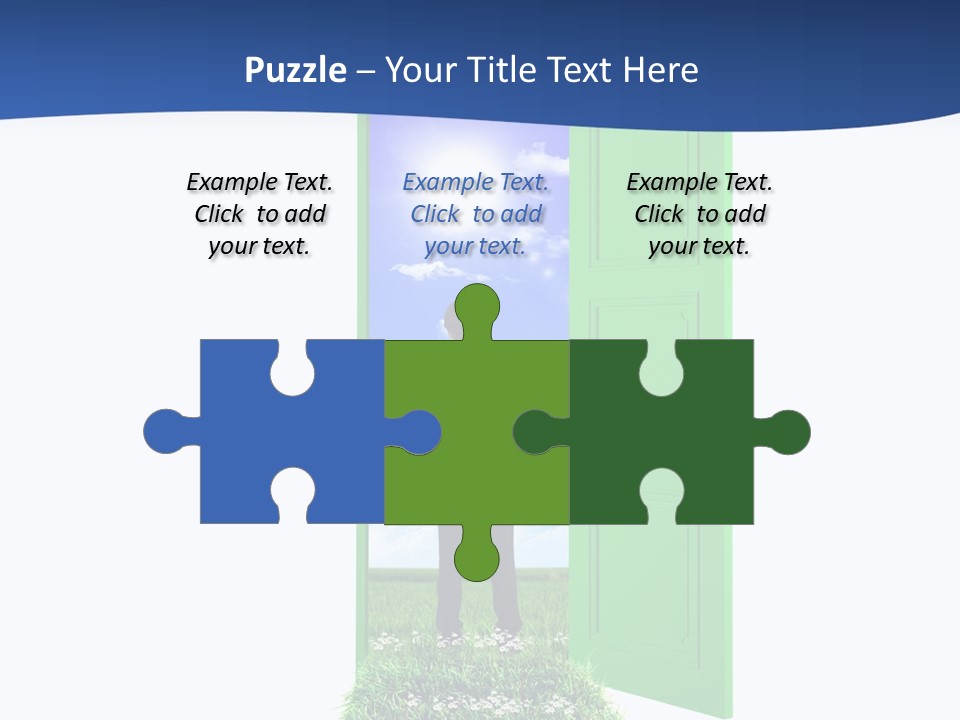 A Man Standing In Front Of A Green Door PowerPoint Template