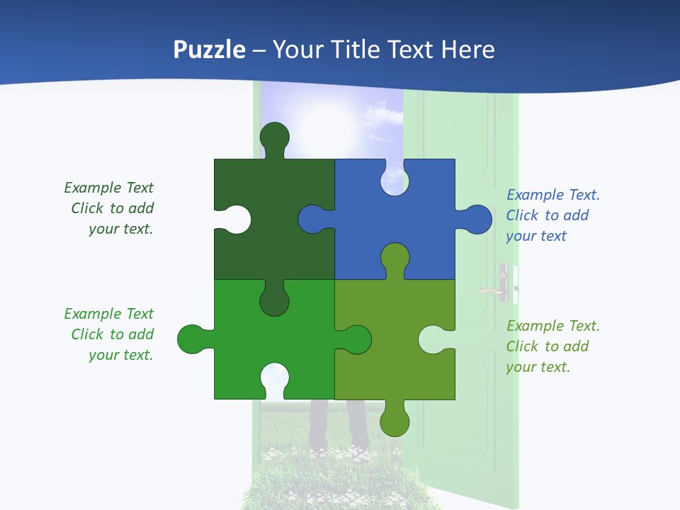 A Man Standing In Front Of A Green Door PowerPoint Template