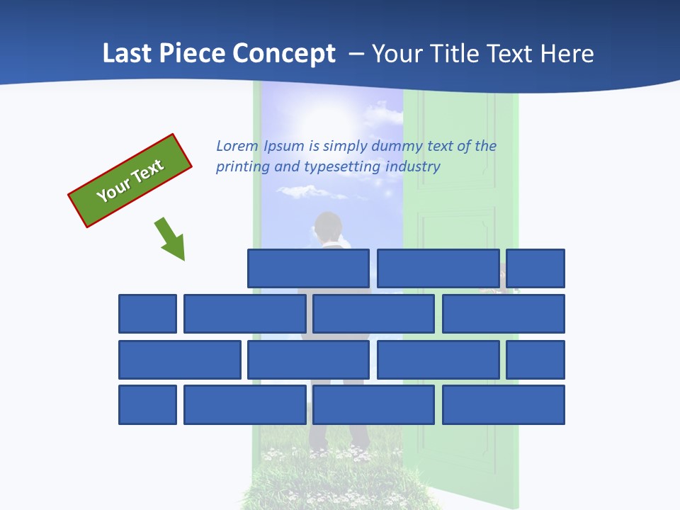 A Man Standing In Front Of A Green Door PowerPoint Template