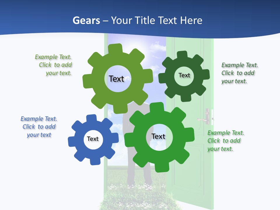 A Man Standing In Front Of A Green Door PowerPoint Template
