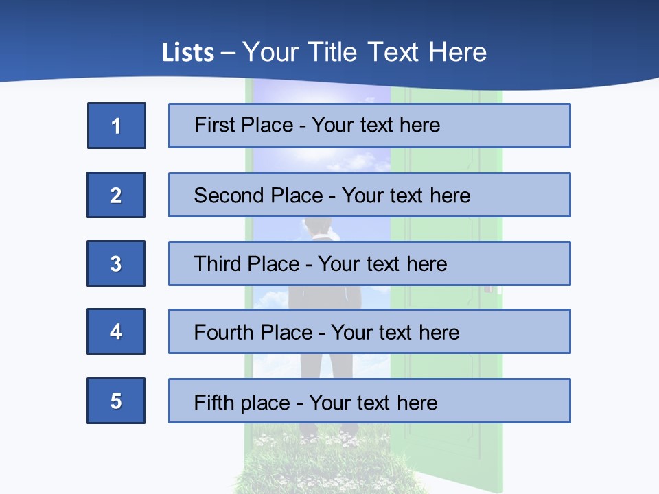 A Man Standing In Front Of A Green Door PowerPoint Template