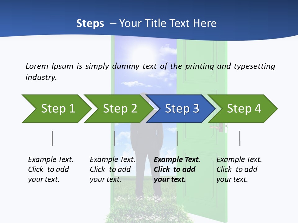 A Man Standing In Front Of A Green Door PowerPoint Template