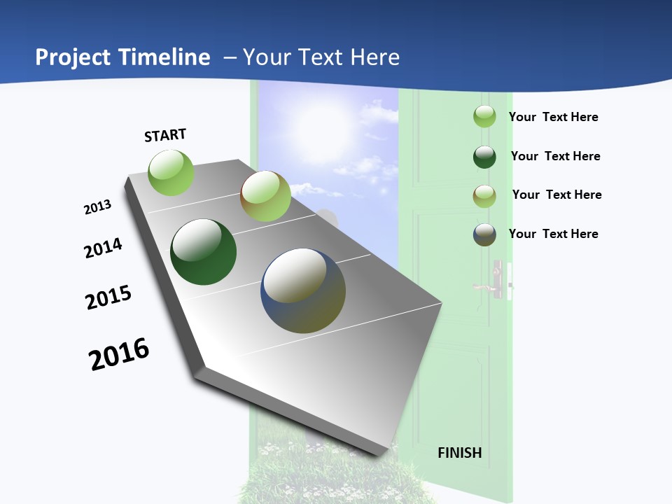 A Man Standing In Front Of A Green Door PowerPoint Template