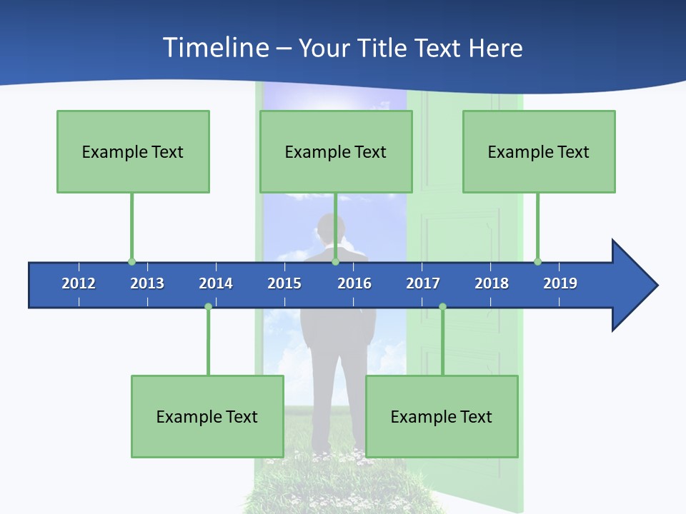 A Man Standing In Front Of A Green Door PowerPoint Template