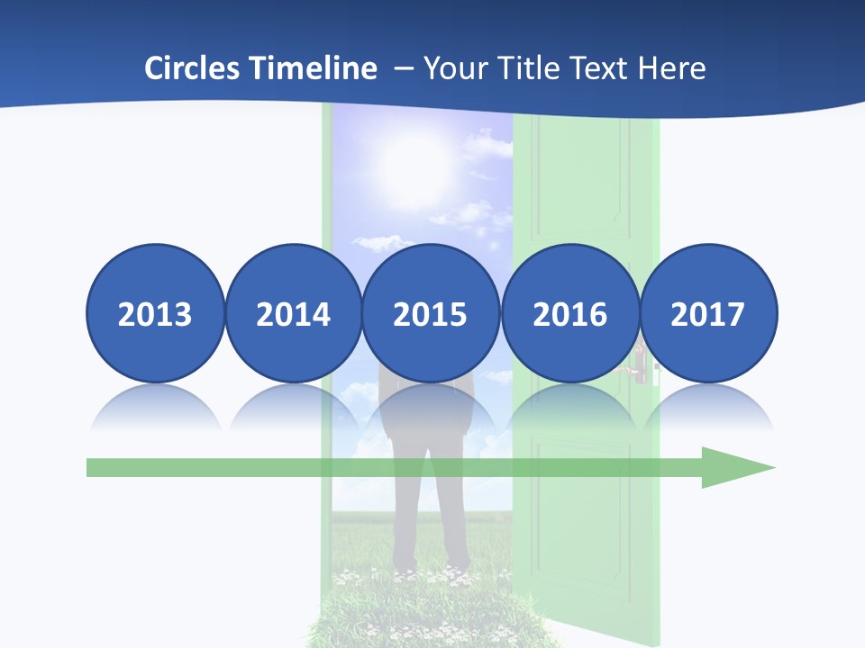 A Man Standing In Front Of A Green Door PowerPoint Template