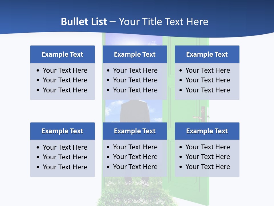 A Man Standing In Front Of A Green Door PowerPoint Template