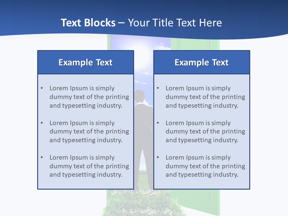 A Man Standing In Front Of A Green Door PowerPoint Template
