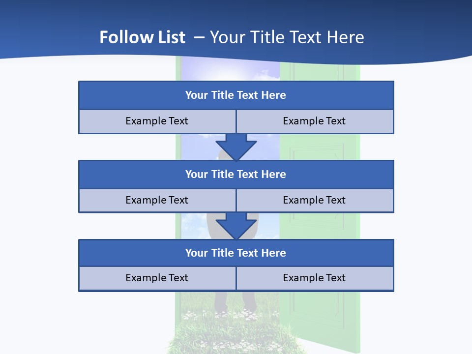 A Man Standing In Front Of A Green Door PowerPoint Template