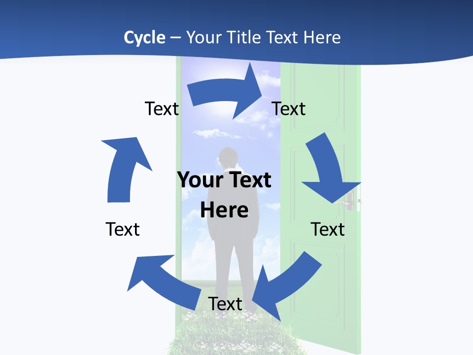A Man Standing In Front Of A Green Door PowerPoint Template