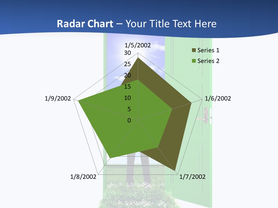 A Man Standing In Front Of A Green Door PowerPoint Template