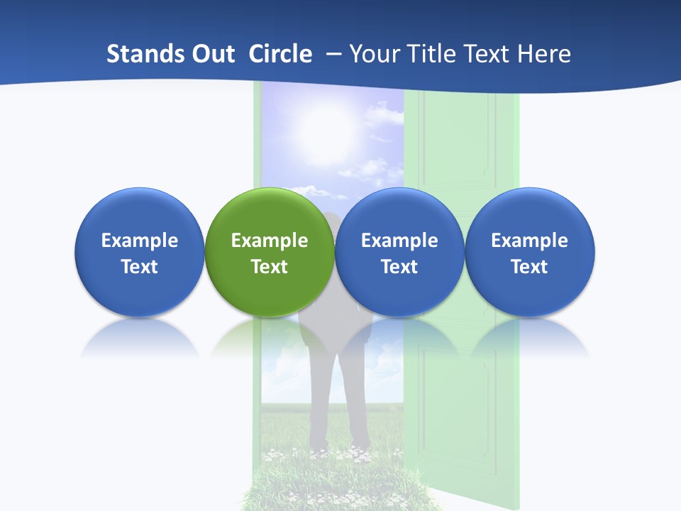 A Man Standing In Front Of A Green Door PowerPoint Template