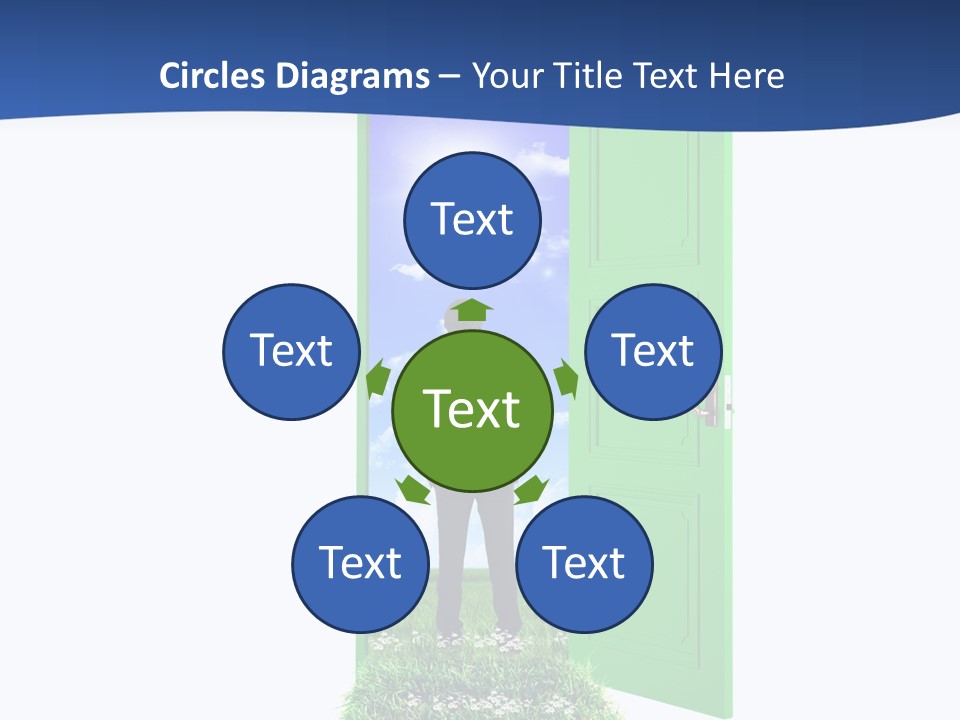 A Man Standing In Front Of A Green Door PowerPoint Template
