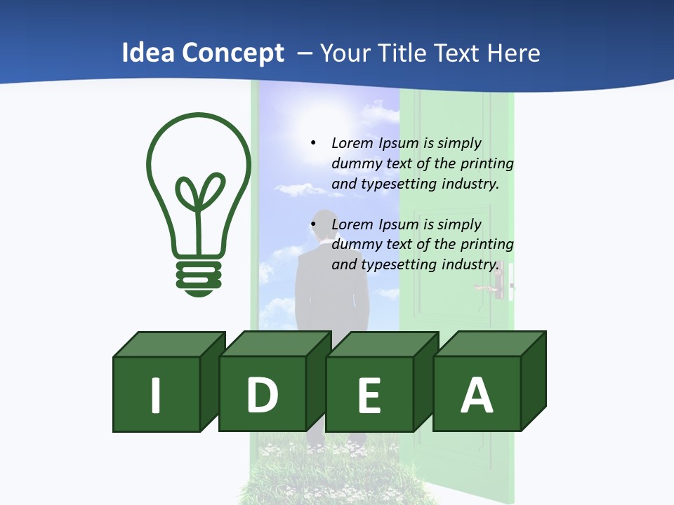 A Man Standing In Front Of A Green Door PowerPoint Template