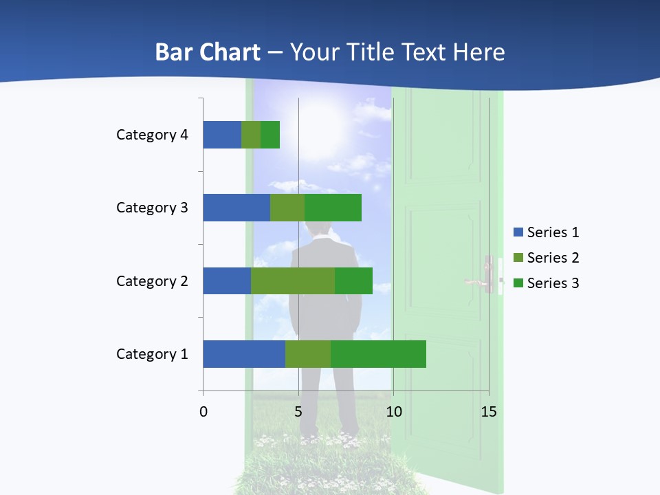 A Man Standing In Front Of A Green Door PowerPoint Template
