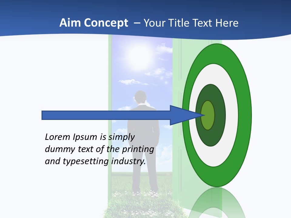 A Man Standing In Front Of A Green Door PowerPoint Template