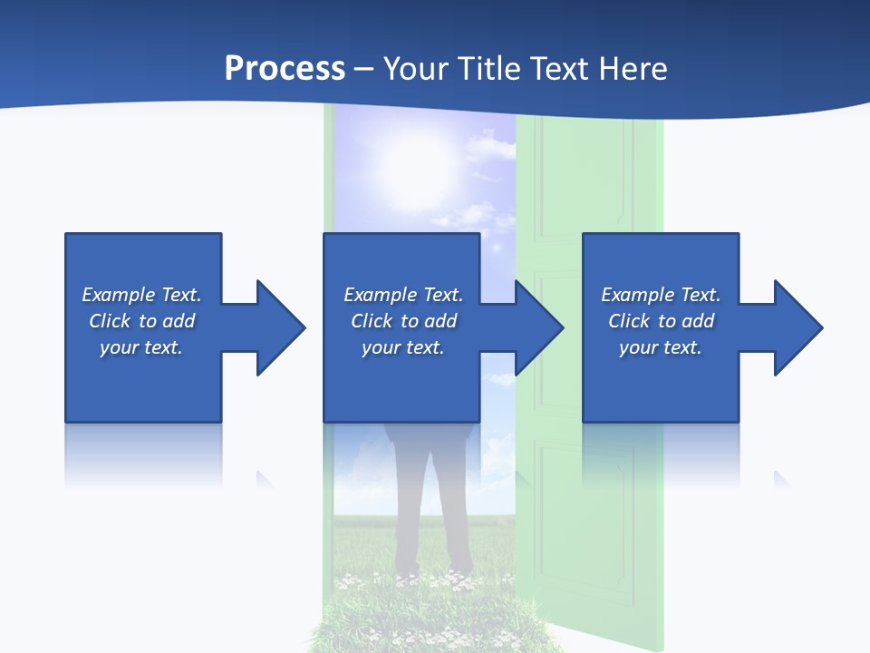 A Man Standing In Front Of A Green Door PowerPoint Template