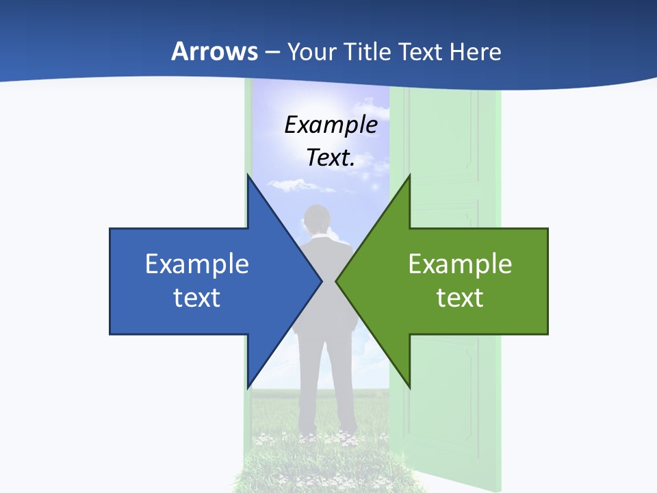 A Man Standing In Front Of A Green Door PowerPoint Template