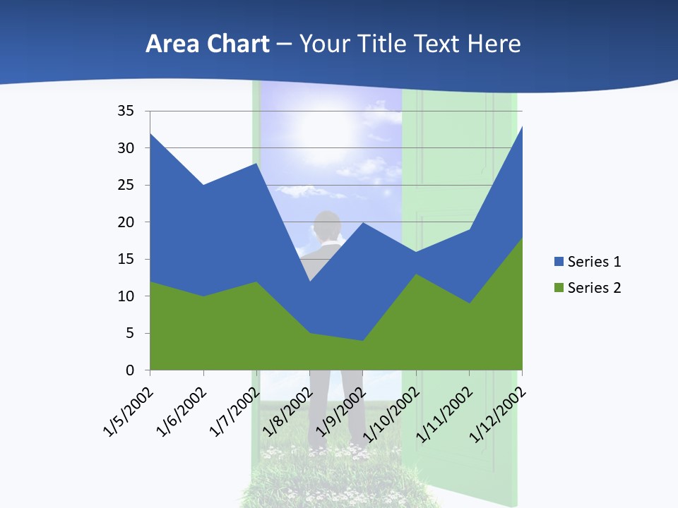 A Man Standing In Front Of A Green Door PowerPoint Template