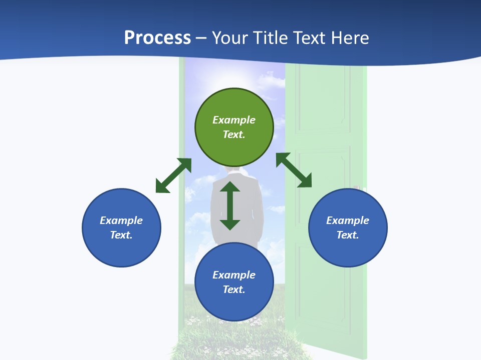 A Man Standing In Front Of A Green Door PowerPoint Template