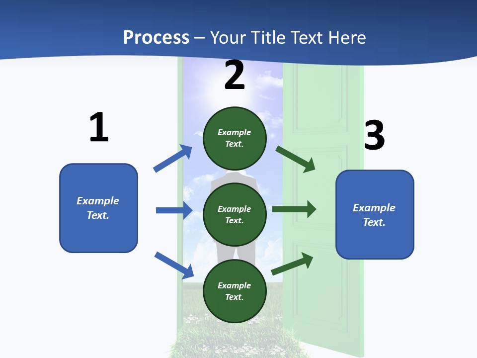 A Man Standing In Front Of A Green Door PowerPoint Template