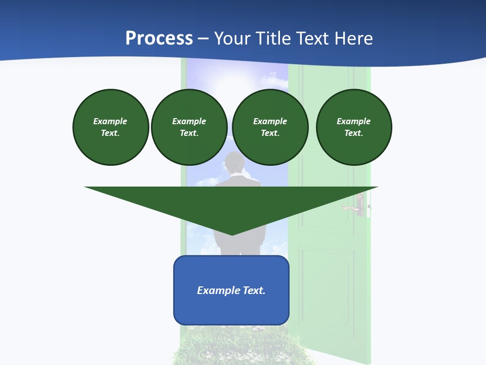 A Man Standing In Front Of A Green Door PowerPoint Template
