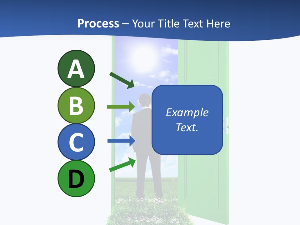 A Man Standing In Front Of A Green Door PowerPoint Template