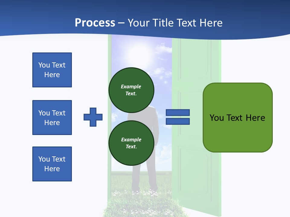 A Man Standing In Front Of A Green Door PowerPoint Template