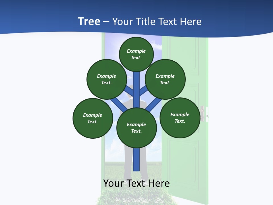 A Man Standing In Front Of A Green Door PowerPoint Template