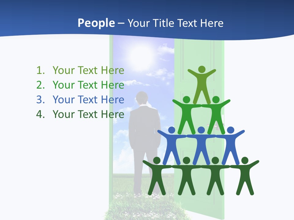 A Man Standing In Front Of A Green Door PowerPoint Template