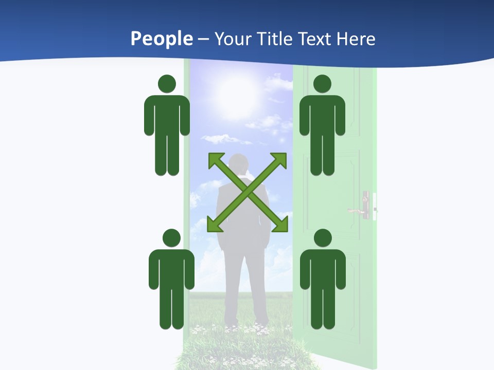 A Man Standing In Front Of A Green Door PowerPoint Template