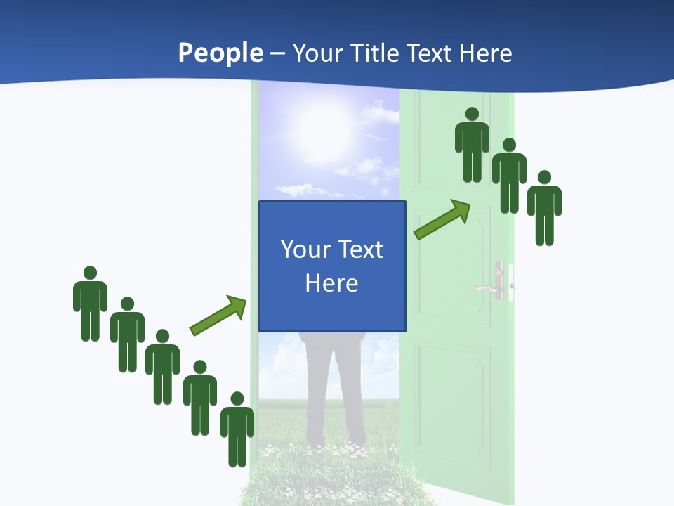 A Man Standing In Front Of A Green Door PowerPoint Template